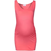 Happy Mama. Para Mujer Camiseta Top premamá. Cuello Redondo. Sin Mangas. 792p